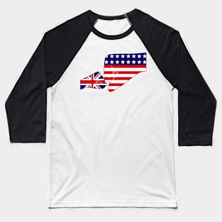 UK & USA Baby Fist Bump Patriot Flag Series Baseball T-Shirt